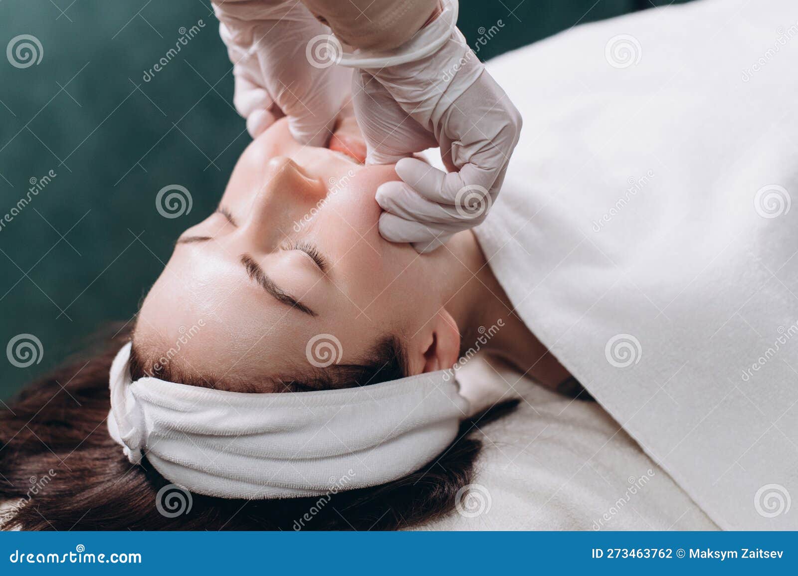 Cosmetologist Makes a Buccal Massage. Stock Photo Image of cavity
