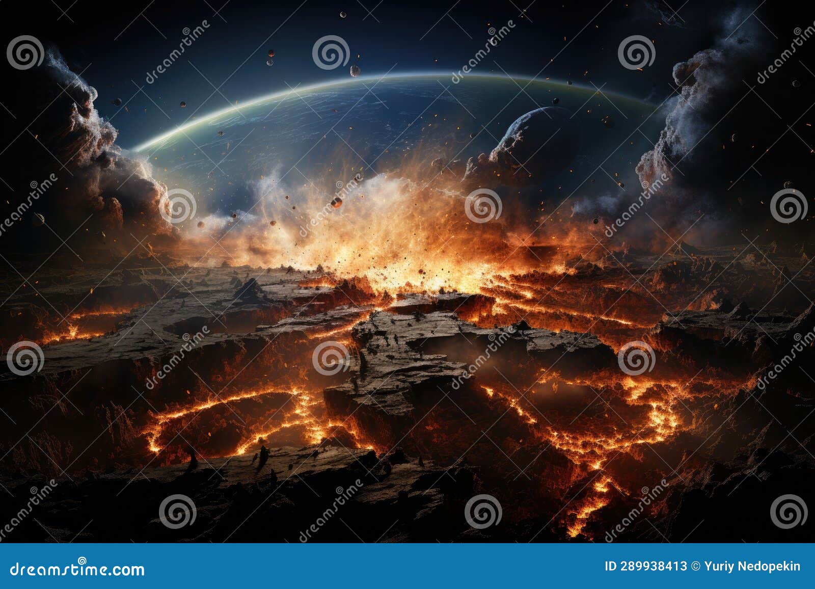 Cosmic Armageddon, Judgment Day of Planet Earth Stock Image - Image of catastrophe, glow: 289938413