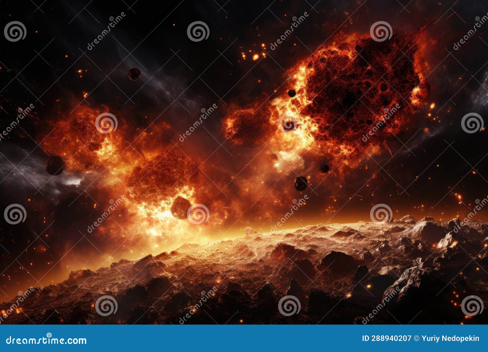 Cosmic Armageddon, Judgment Day of Planet Earth Stock Image - Image of explosion, catastrophe 