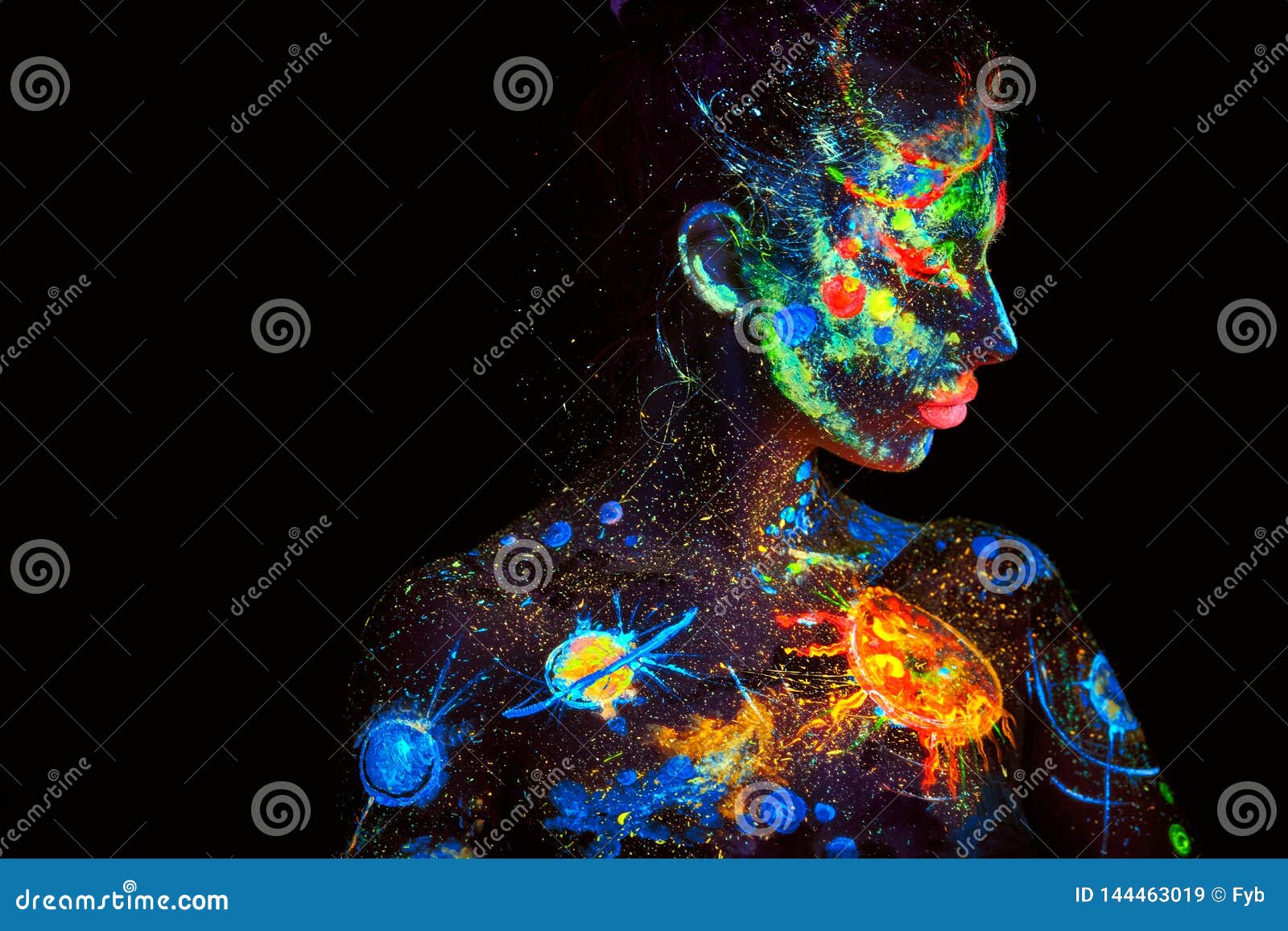 cosmic close up uv portrait
