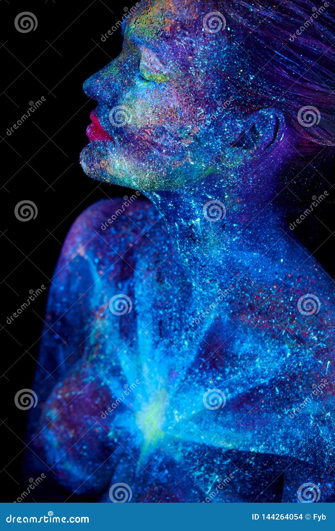 cosmic close up uv portrait