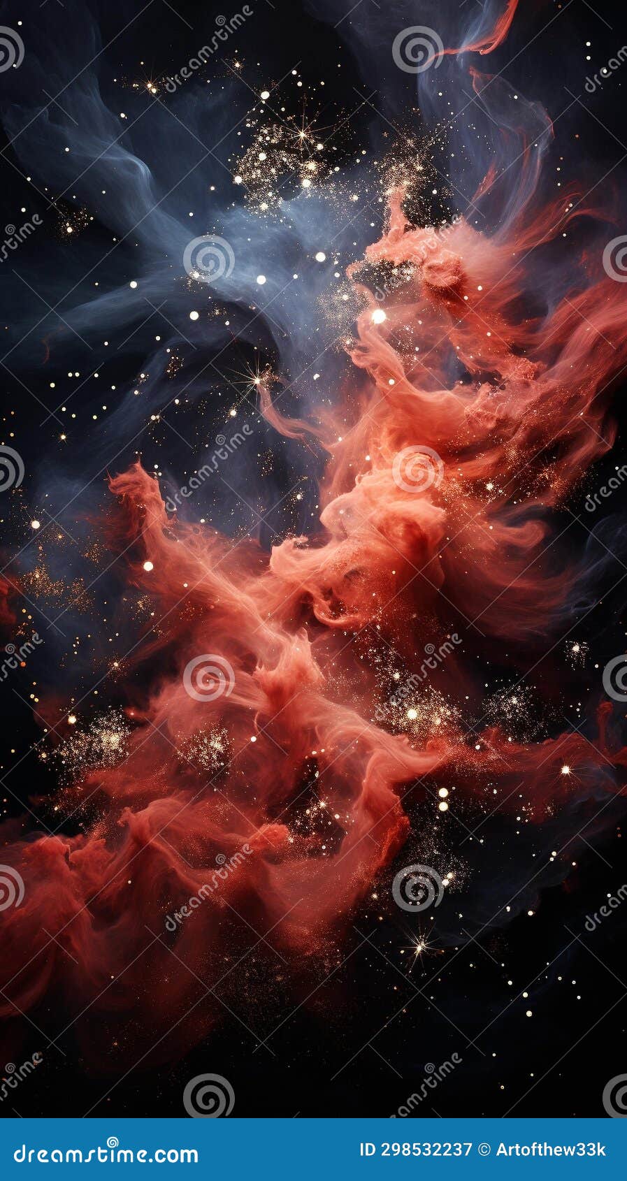 cosmic dance: vibrant and swirling abstract nebulae in motion