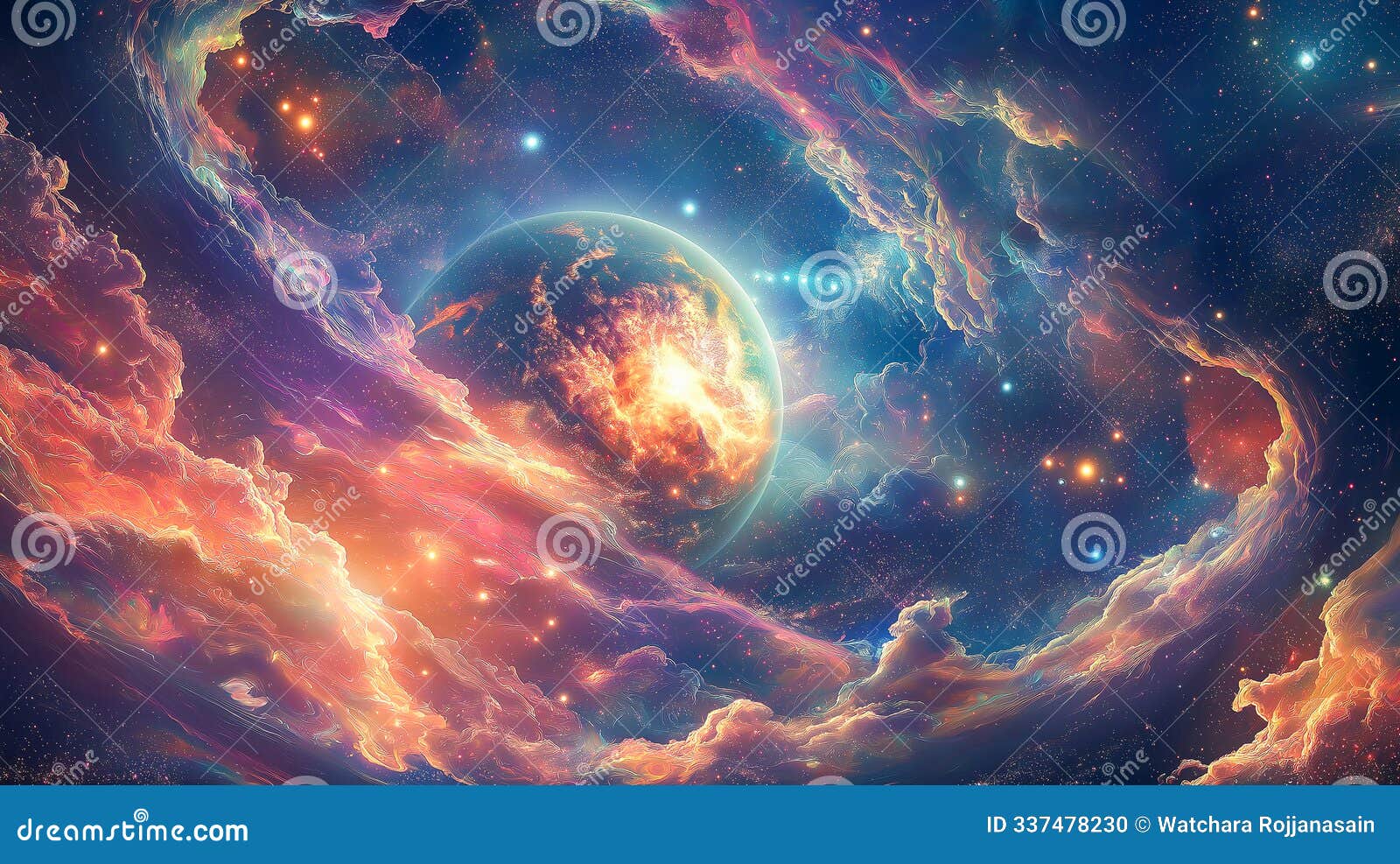 cosmic explosion and vibrant nebula
