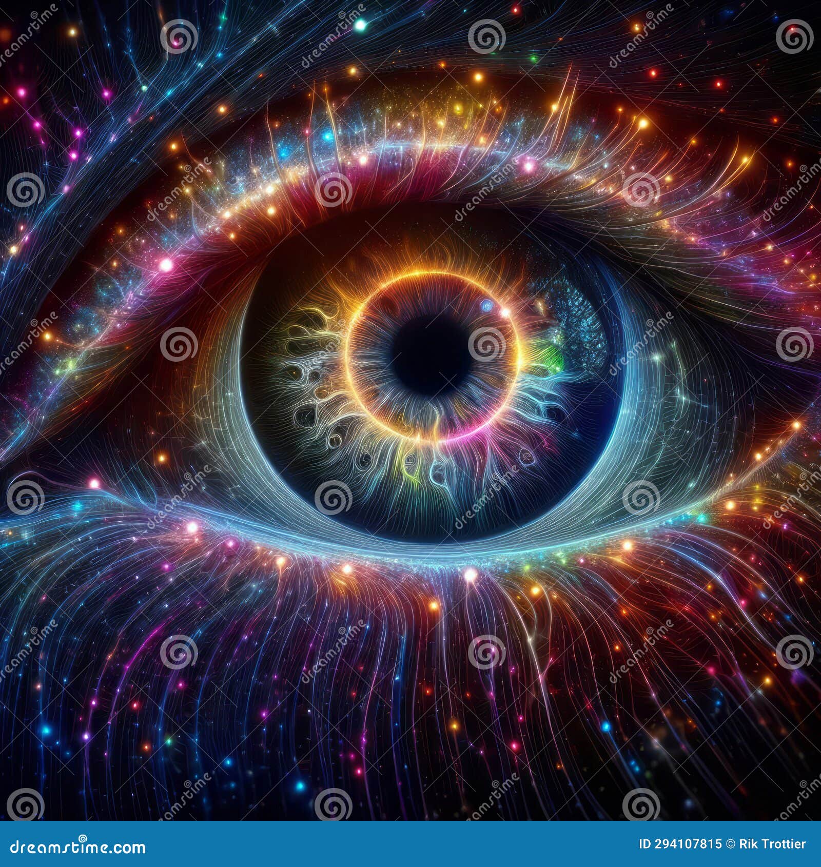 Cosmic Eyeball Watching Everything Stock Illustration - Illustration of ...