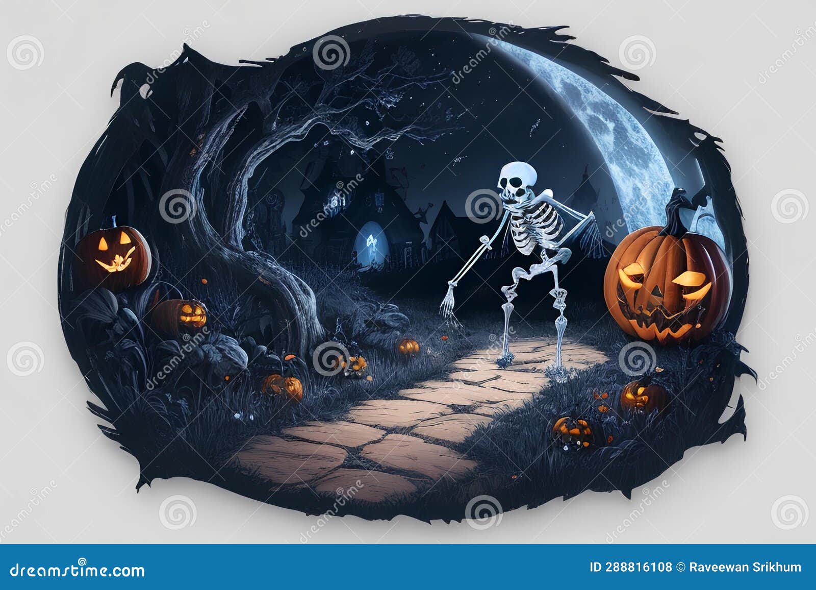 cosmic fantasy: skeletons and spiders in halloween