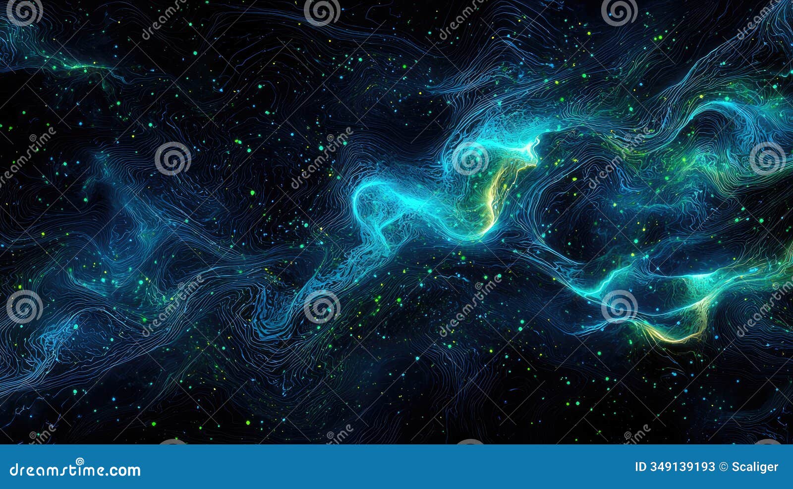 cosmic flow: mystical abstract  with fluid motion and luminous waves, ideal for creative projects and inspiring visual art