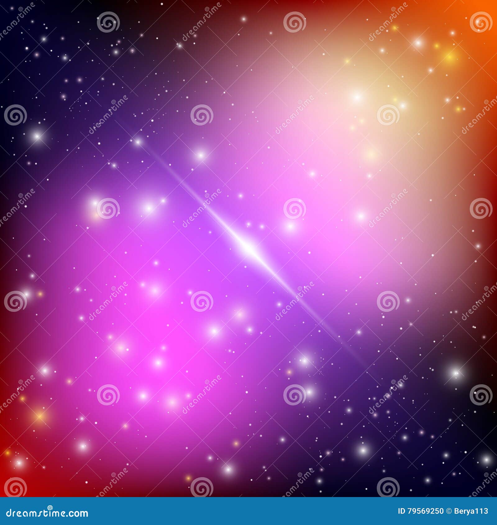 Cosmic Galaxy Background with Bright Shining Stars. Illusion UFO with ...