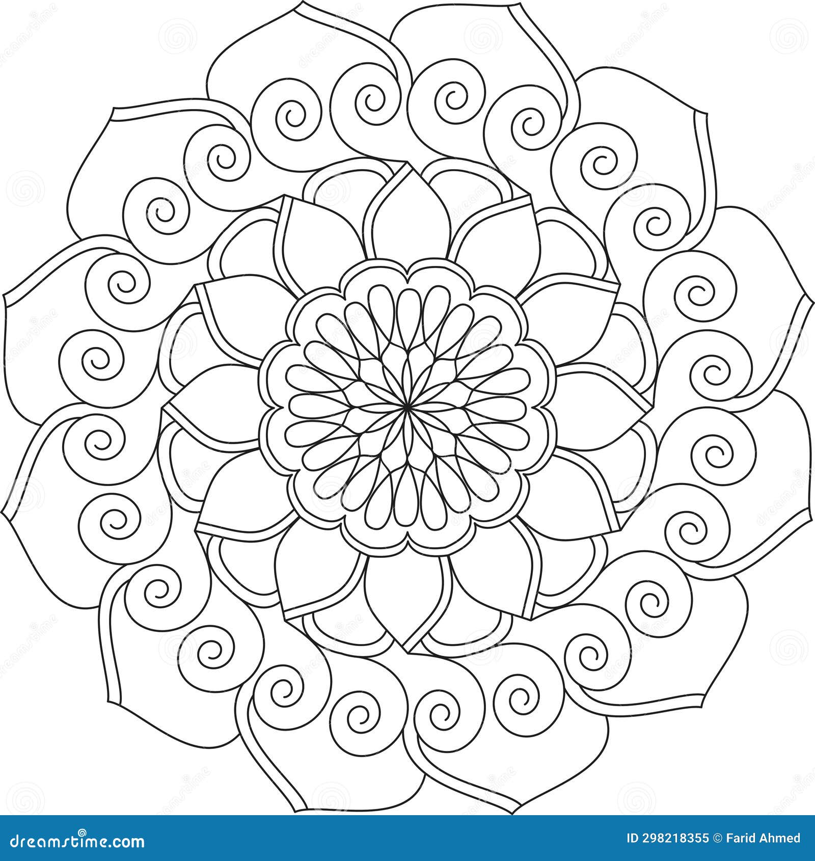 cosmic harmony mandala coloring book page for kdp book interior