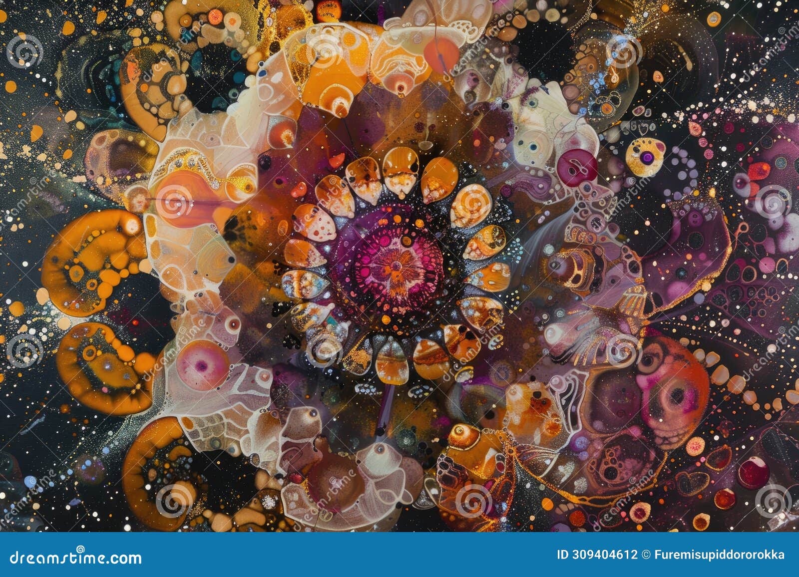 a cosmic-inspired kaleidoscope of colors and patterns, reflecting the infinite diversity of the universe