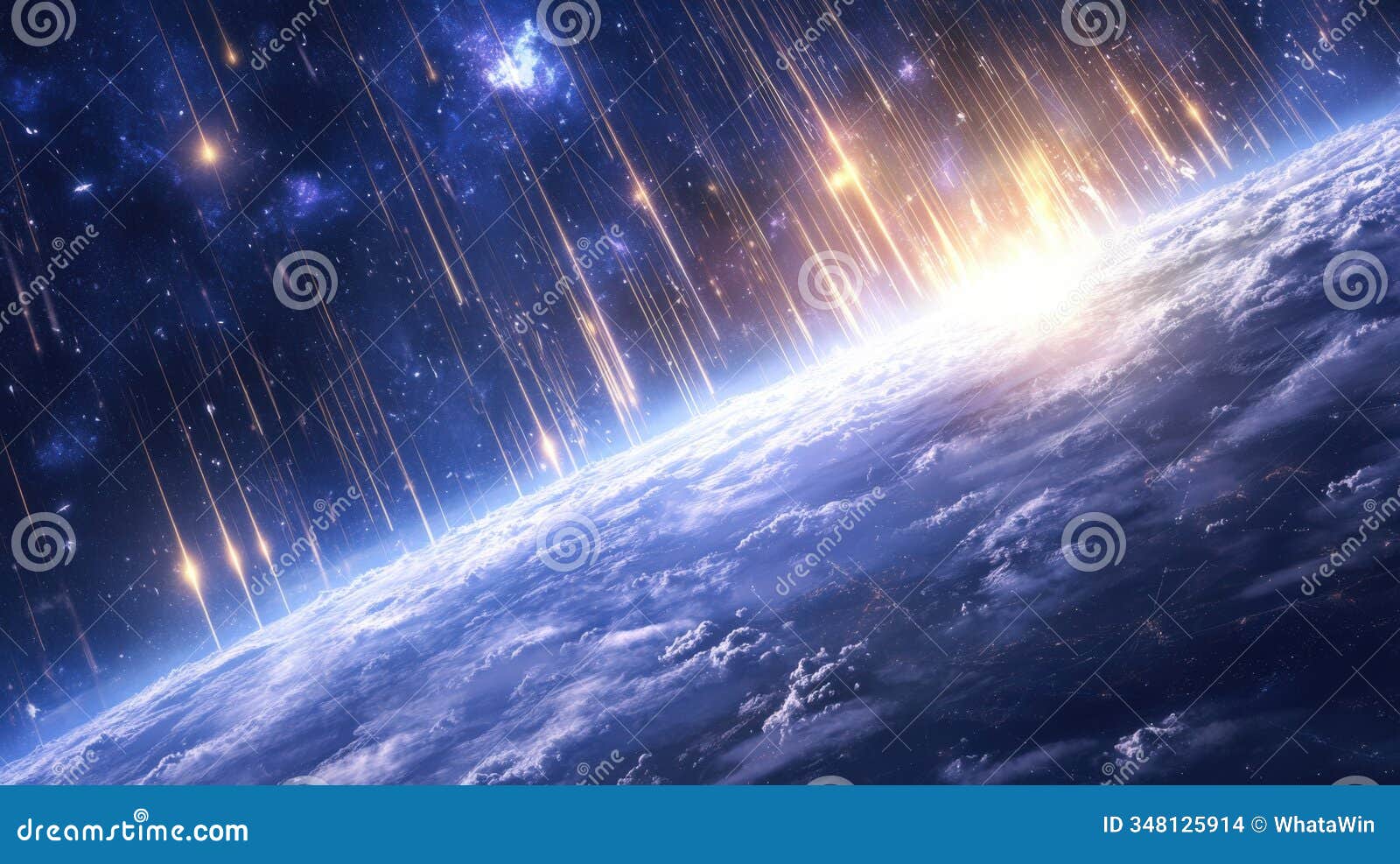 cosmic ray showers creating particle waves