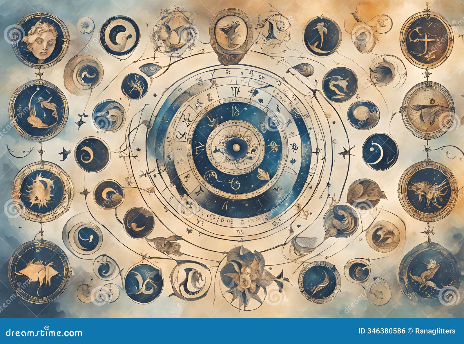 cosmic spiral pattern with abstract circular s
