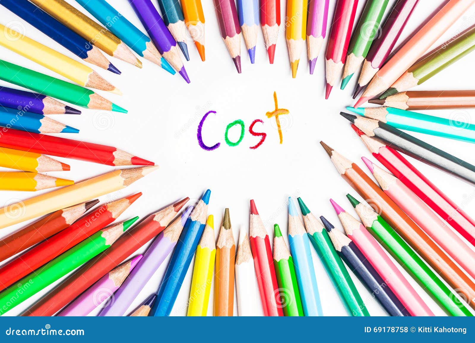 Cost, Drawing by Colour Pencils Stock Photo Image of drawing