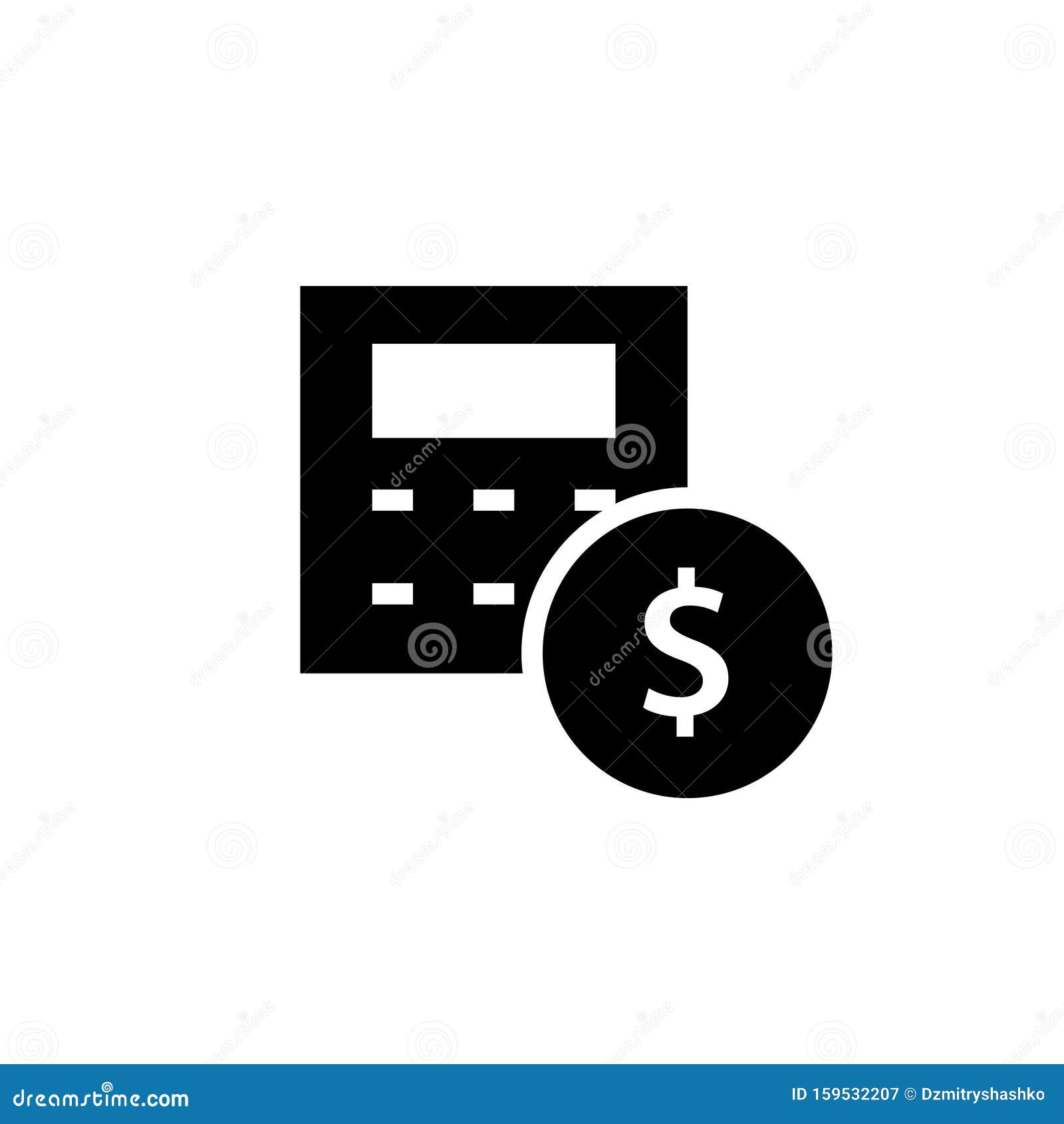Cost estimate black icon stock vector. Illustration of calculator