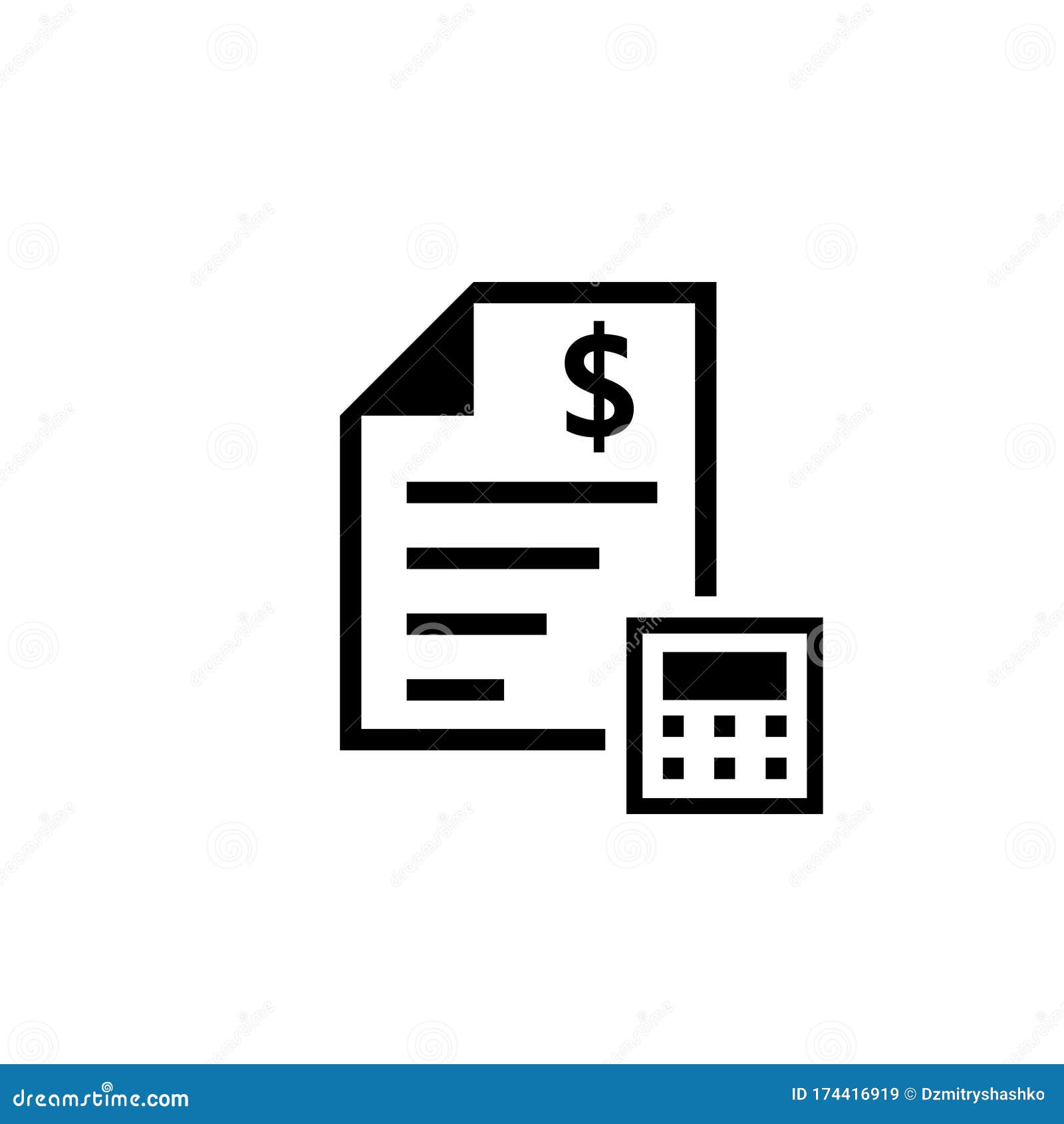 Cost Estimate Silhouette Icon Stock Vector Illustration of icon, document 174416919