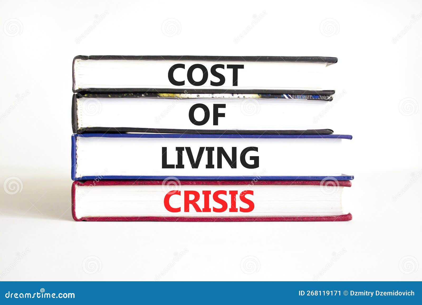 Cost of Living Crisis Symbol. Concept Words Cost of Living Crisis on Books. Beautiful White