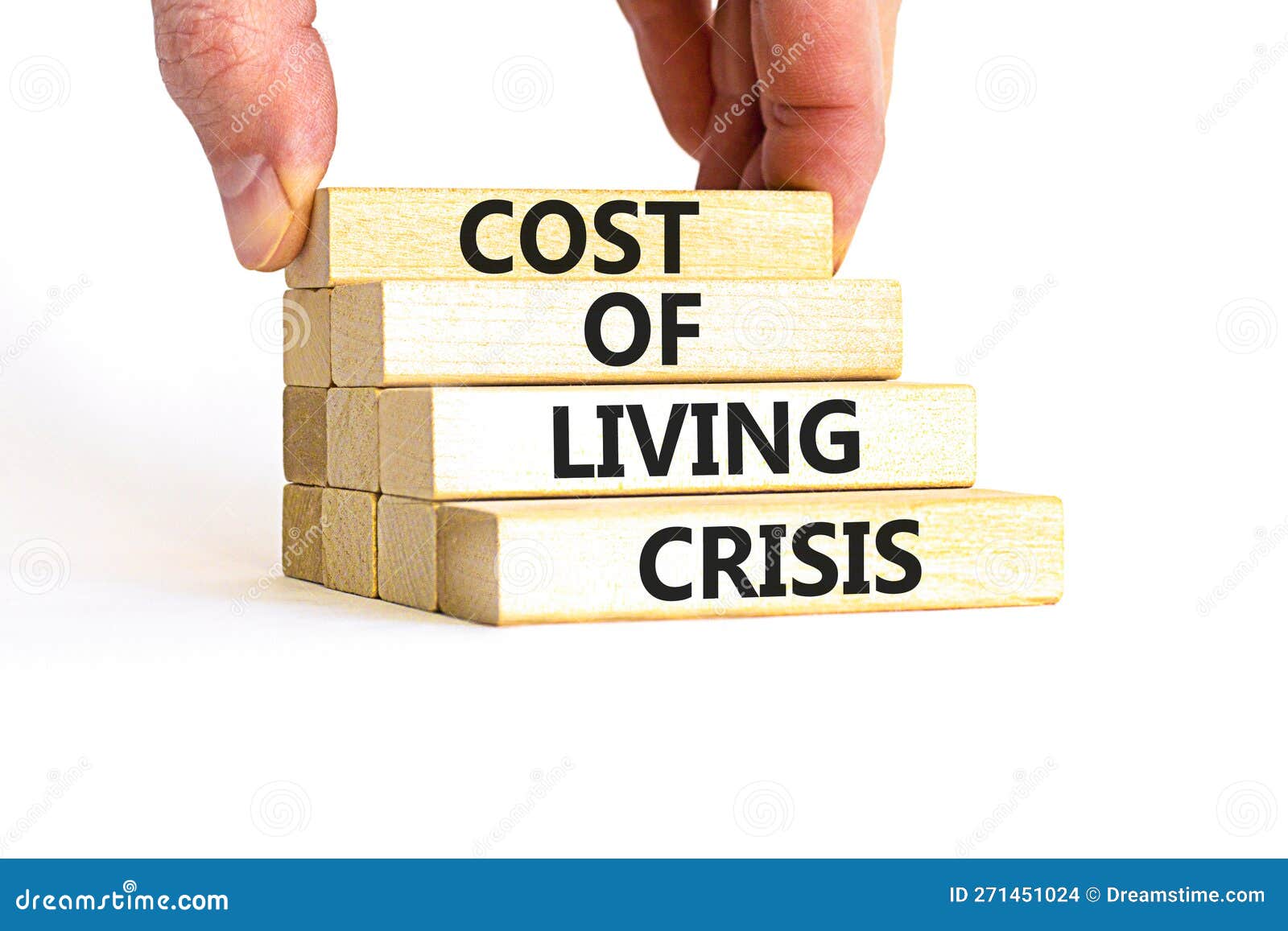 Cost of Living Crisis Symbol. Concept Words Cost of Living Crisis on Wooden Blocks. Beautiful