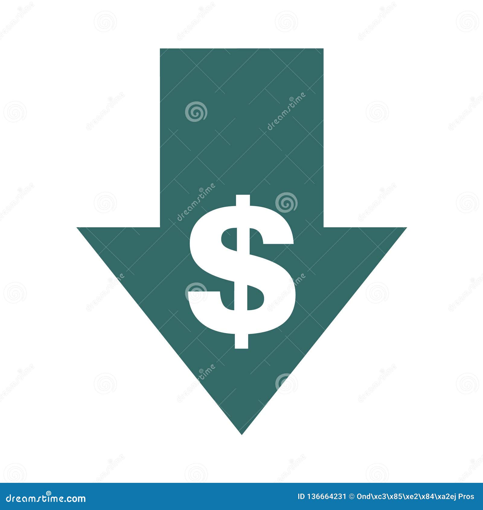 Cost Reduction- Decrease Icon. Vector Symbol Image Isolated on ...