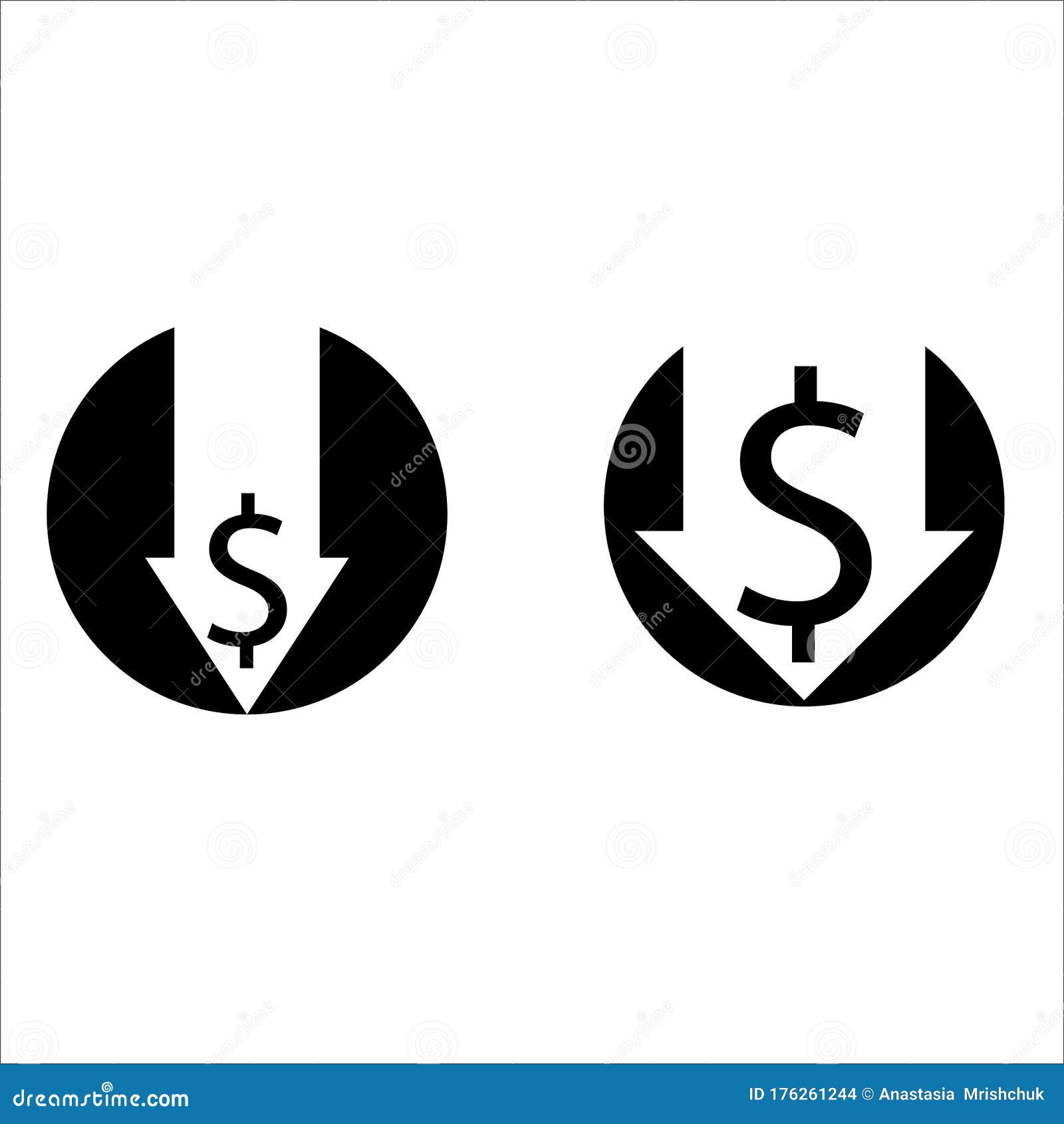 Cost Reduction Icon Isolated on White Background. Vector Illustration ...