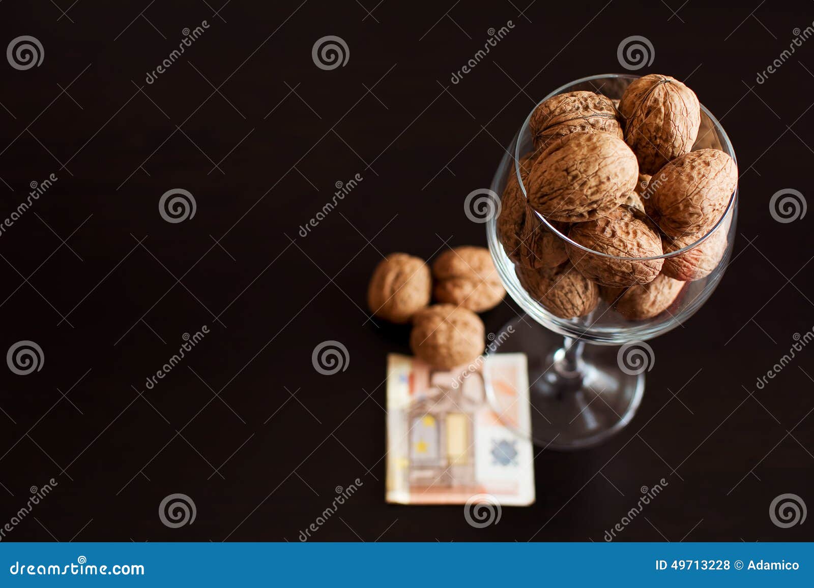 The cost of walnuts stock photo. Image of euro, round 49713228