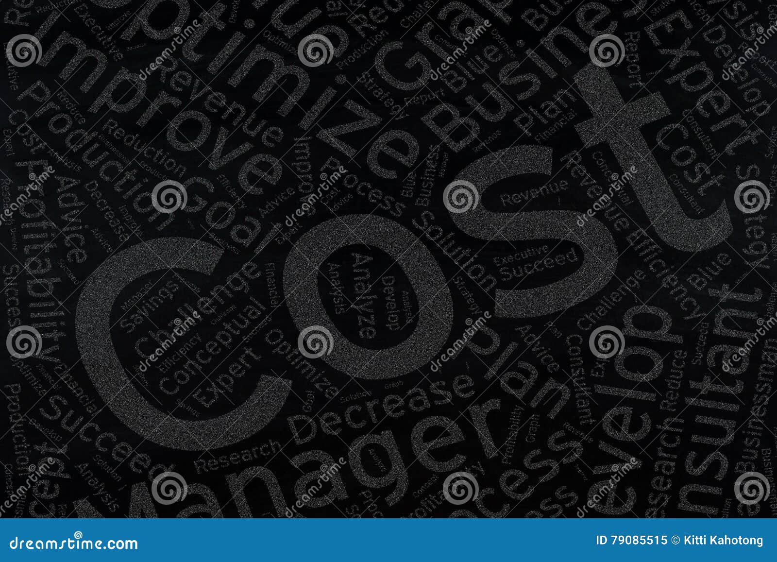 Cost ,Word Cloud Art on Blackboard Stock Image Image of icon, pattern