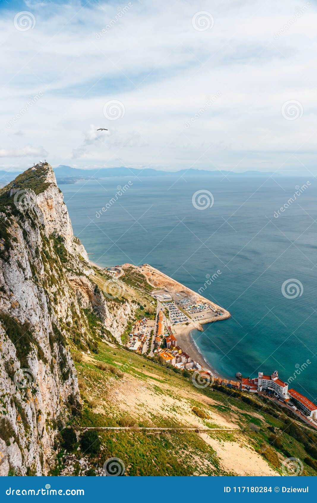 Costa Costa De Gibraltar Desde Arriba De La Roca Foto de archivo