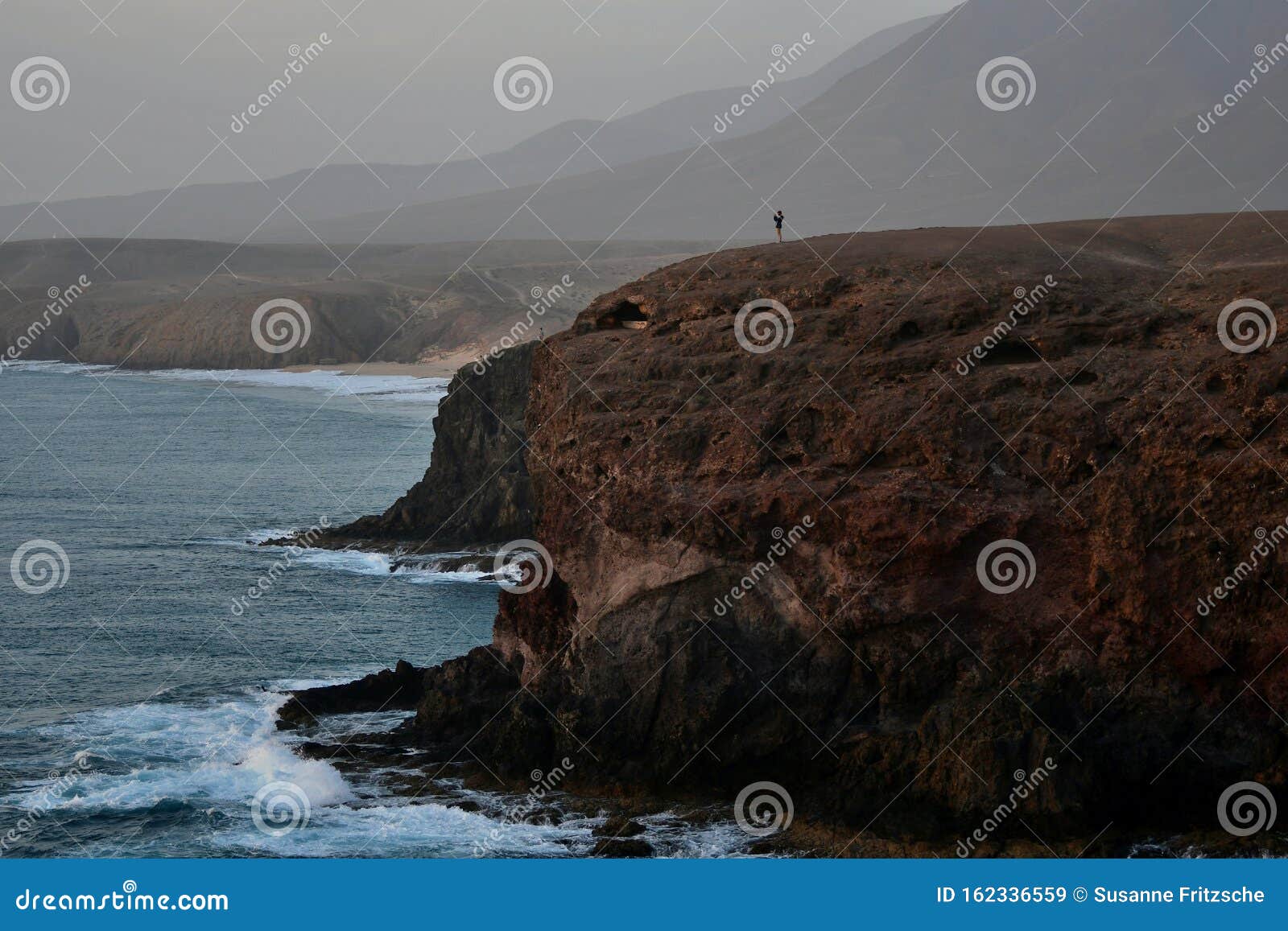 costa de papagayo in the evening. lanzarote, spain