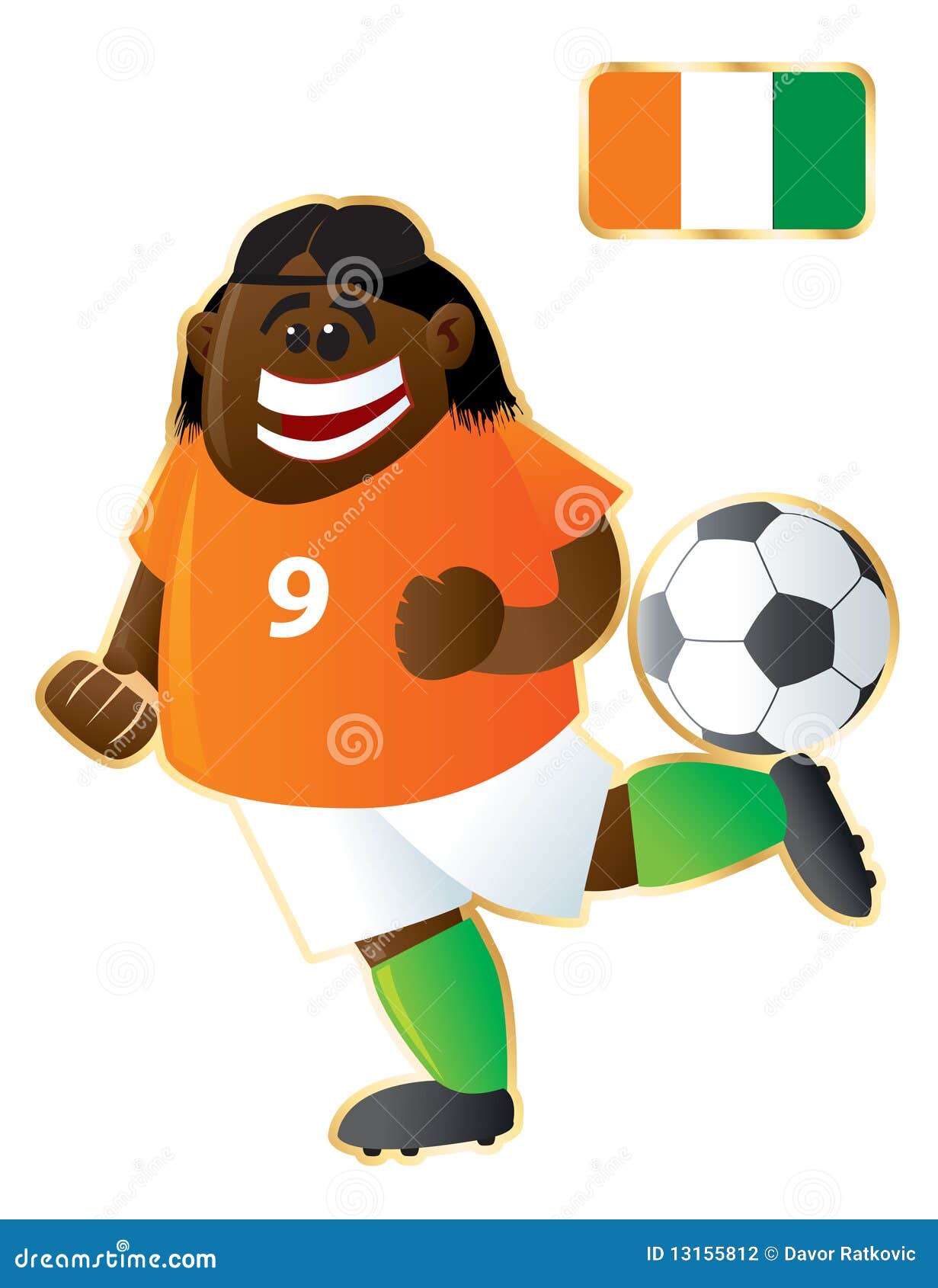 Costa Do Marfim Da Mascote Do Futebol Ilustração do Vetor - Ilustração de preto, alaranjado: 13155812