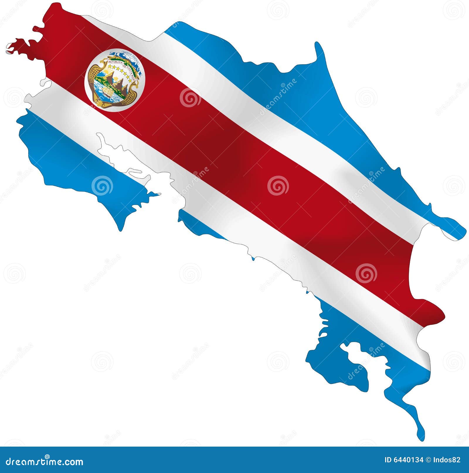 Costa Rica Flag Map