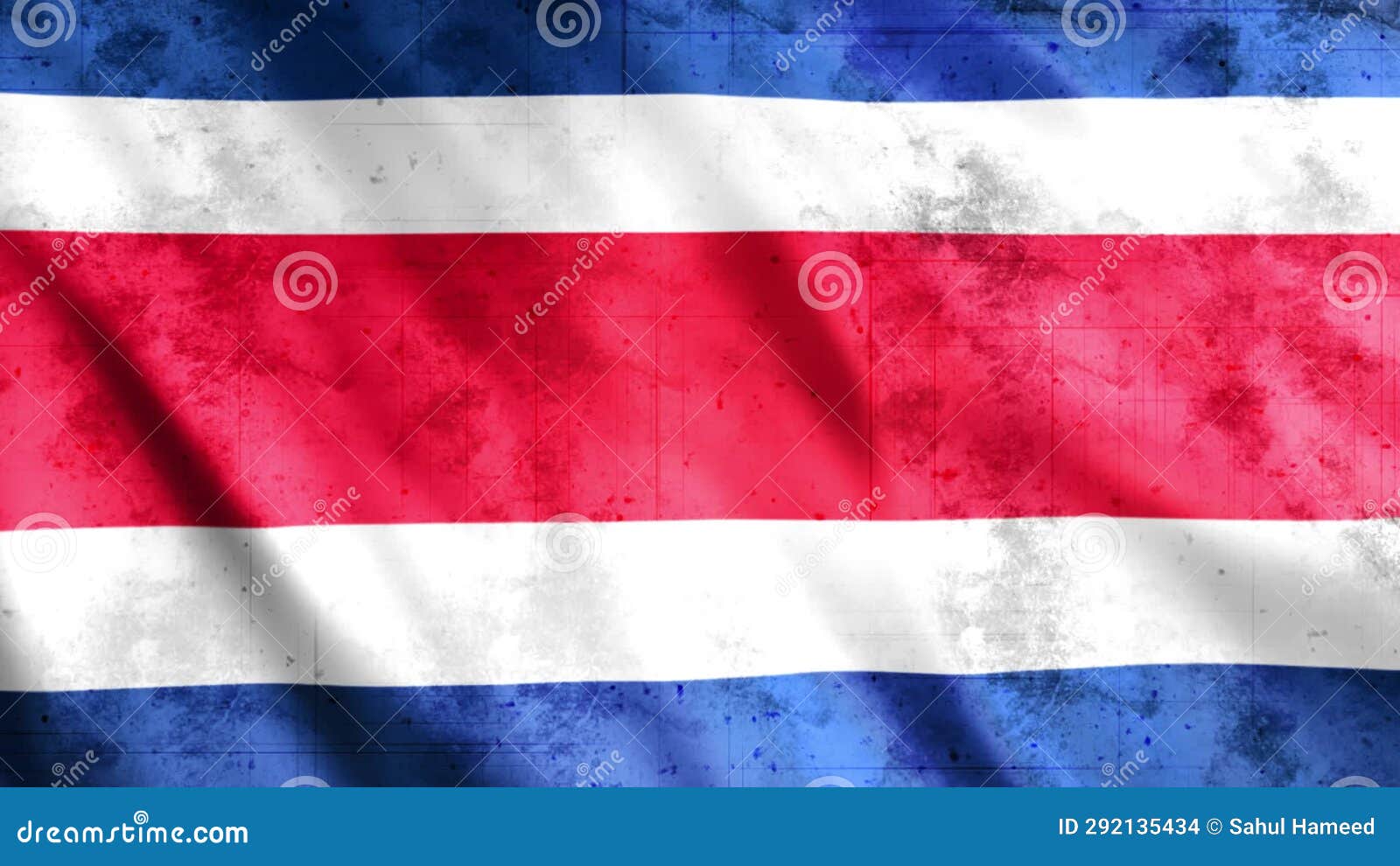 Costa Rica Flag Grunge Video Animation with Seamless Loop Stock Footage ...