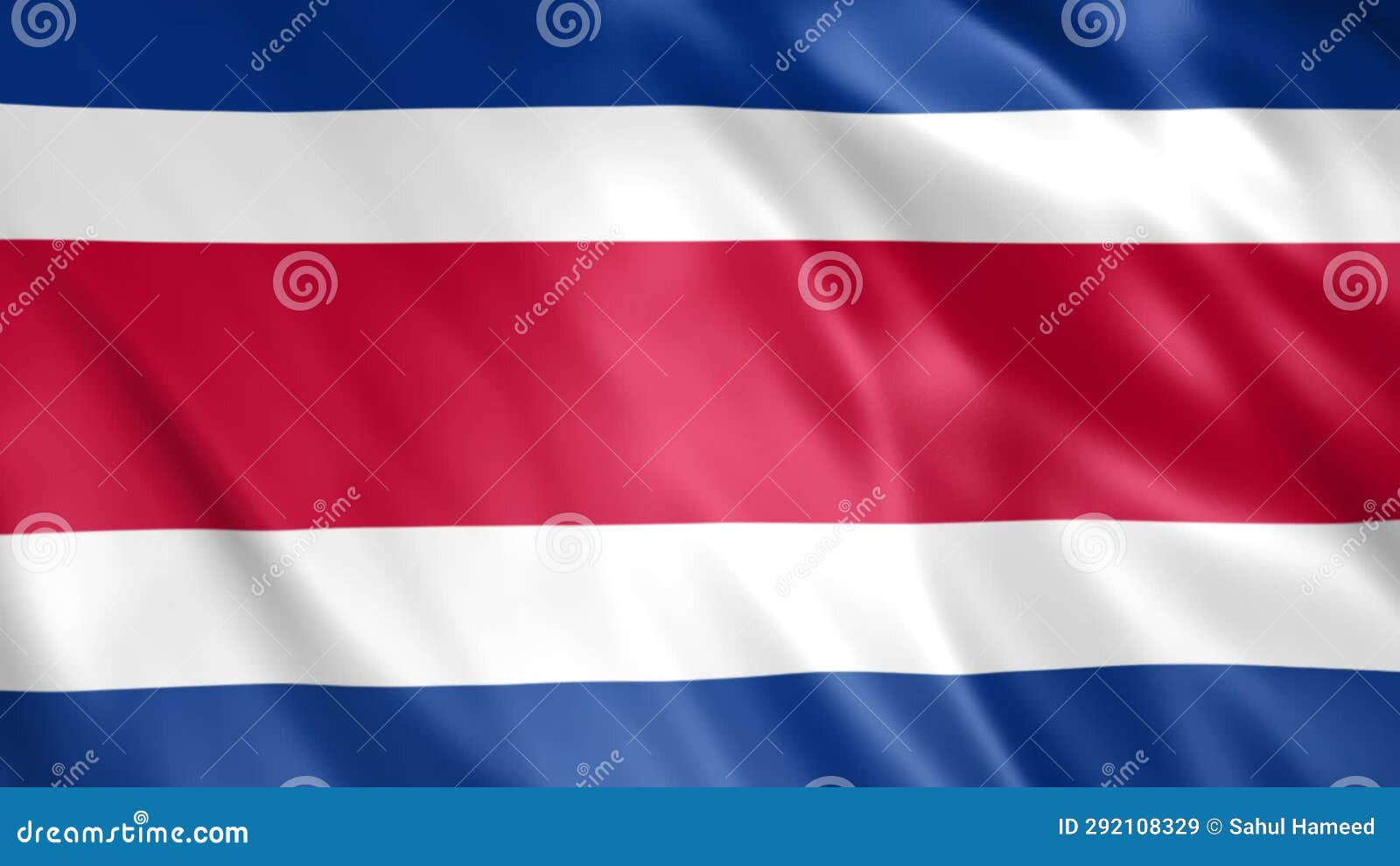 Costa Rica Flag Video Animation with Seamless Loop Stock Video - Video ...