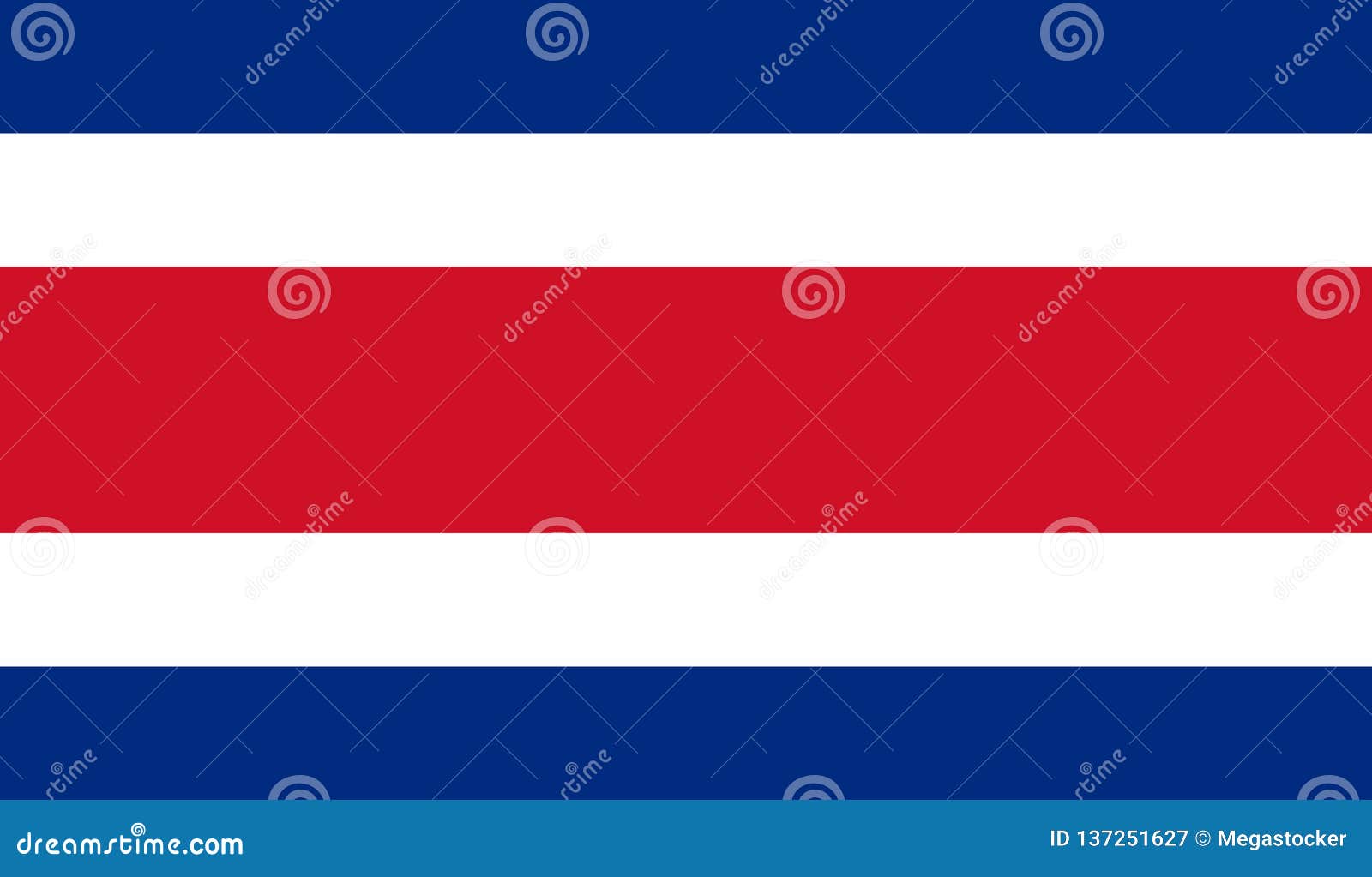 Costa Rica flagga. Costa Rica Flag - vektorillustration
