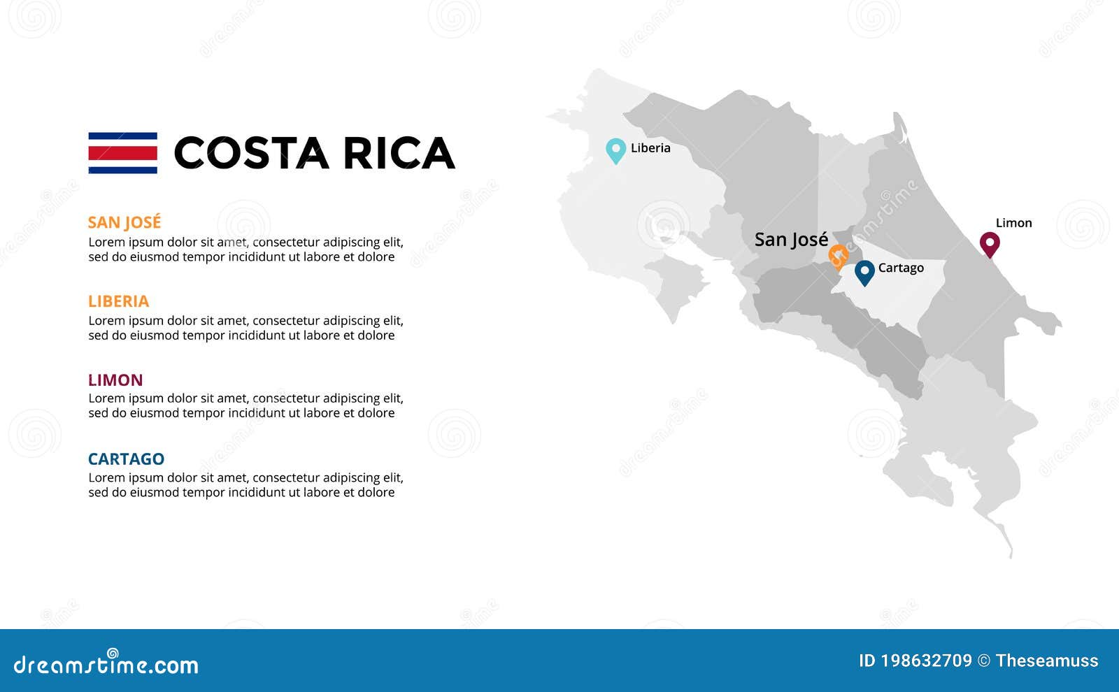 Costa Rica Vector Map Infographic Template. Slide Presentation. Global Costa Rica Vector Map Infographic Template. Slide Presentation. Global
