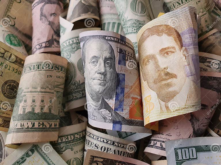 Exchange Rate of Costa Rican and American Money Stock Photo Image of banking, international