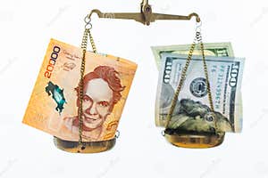 Costa Rican Colon Vs US Dollar Exchange Rate White Background 