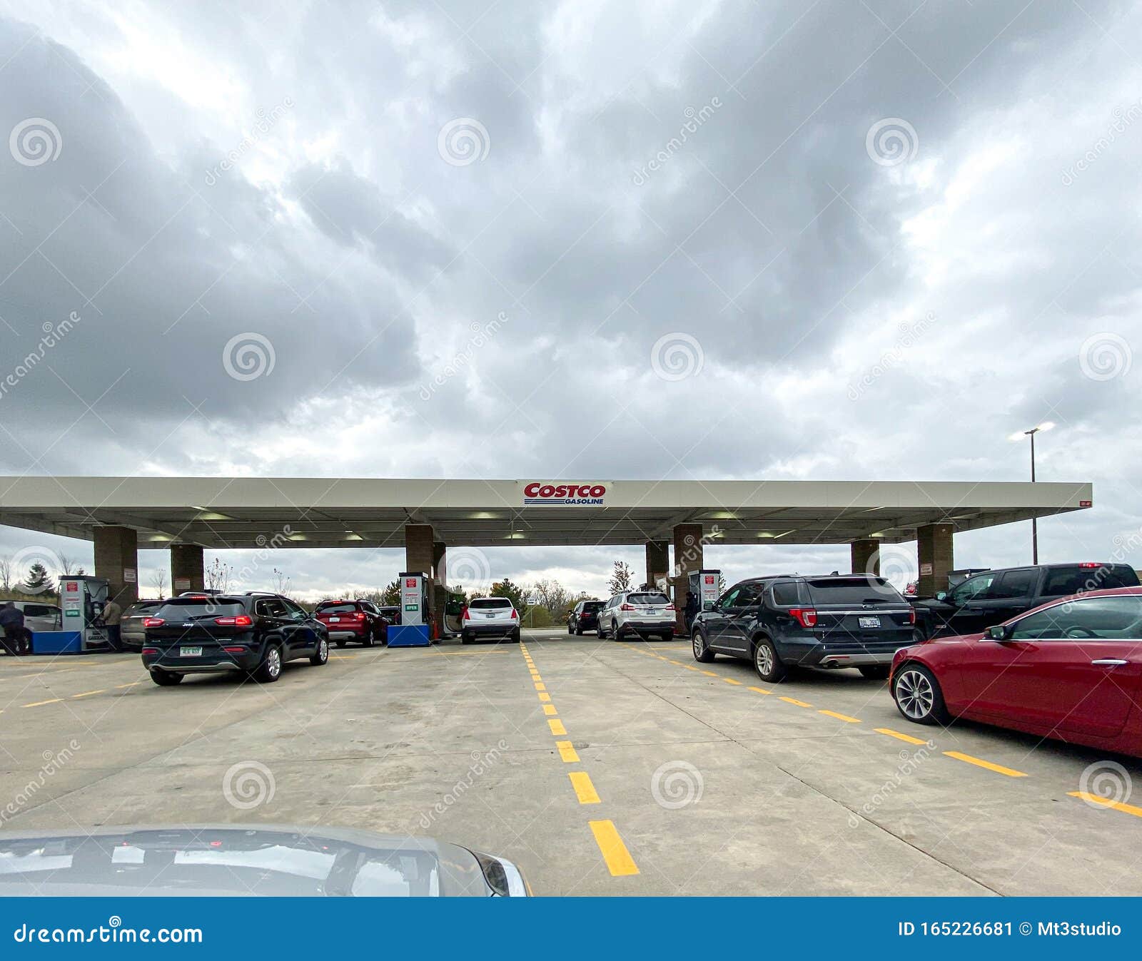 costco-gas-station-with-customers-refueling-editorial-photo