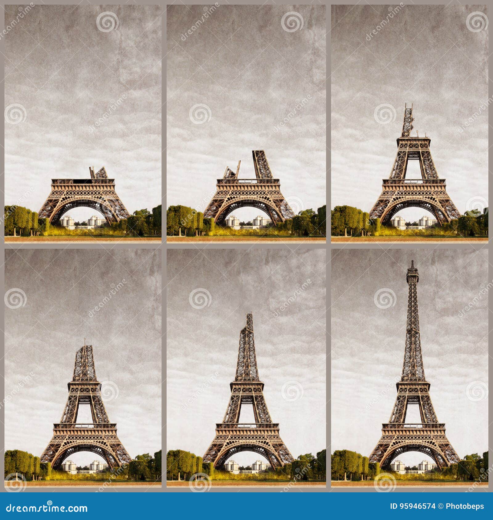 Costruzione Del Progressivo Della Torre Eiffel Fotografia Stock Immagine Di Concettuale Europeo