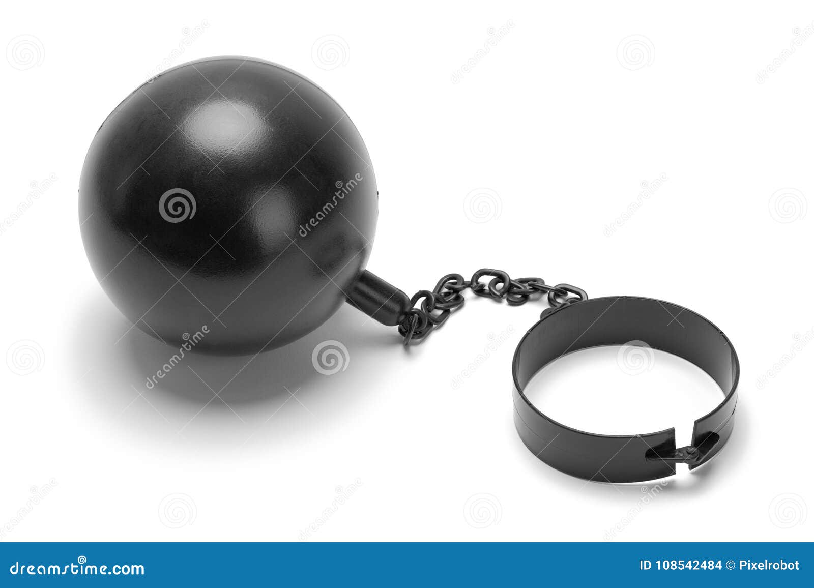 Plastic Ball and Chain stock photo. Image of unchained 108542484