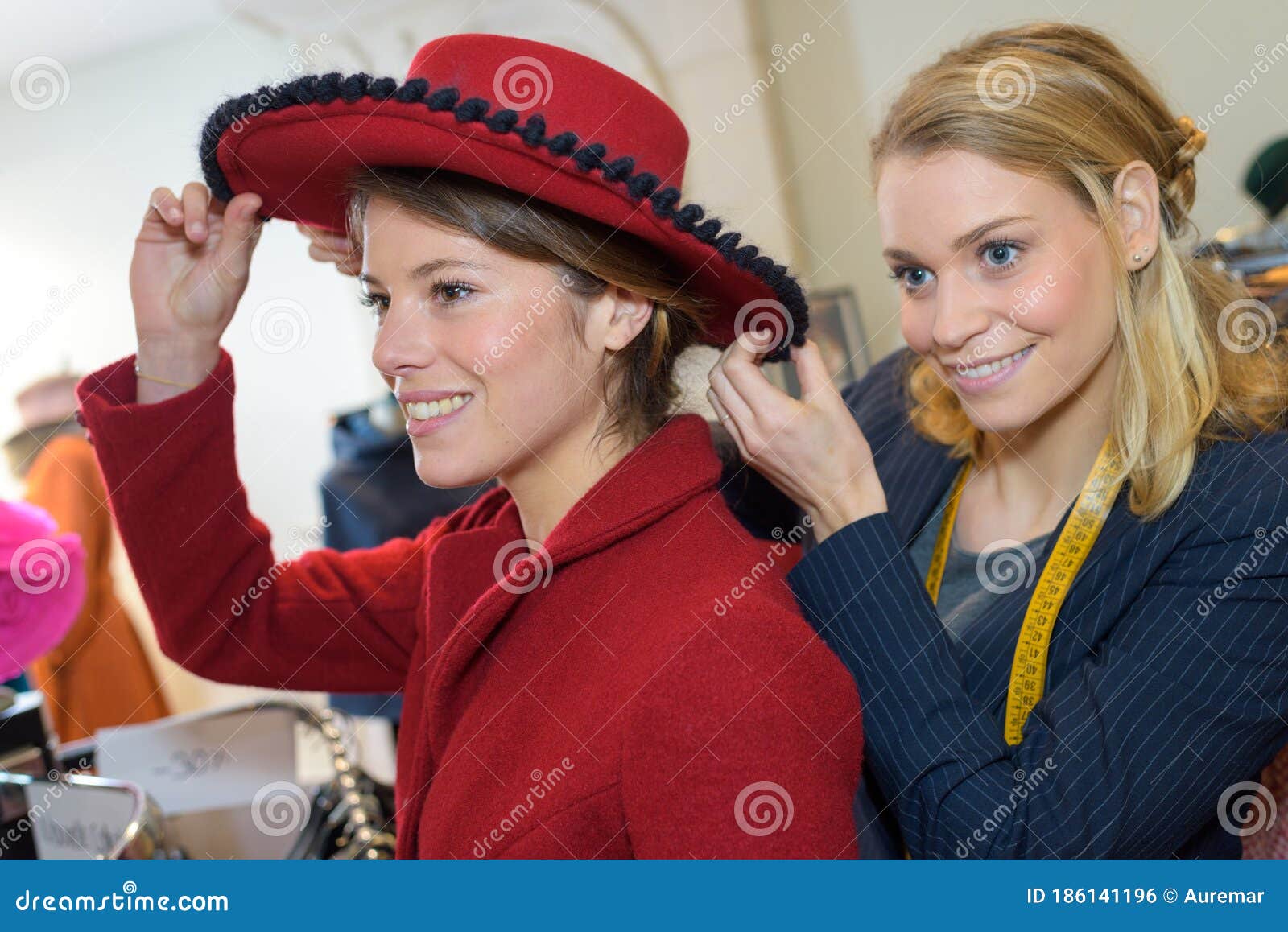 Costume Designer Fitting Outfit To Artist Stock Photo Image of