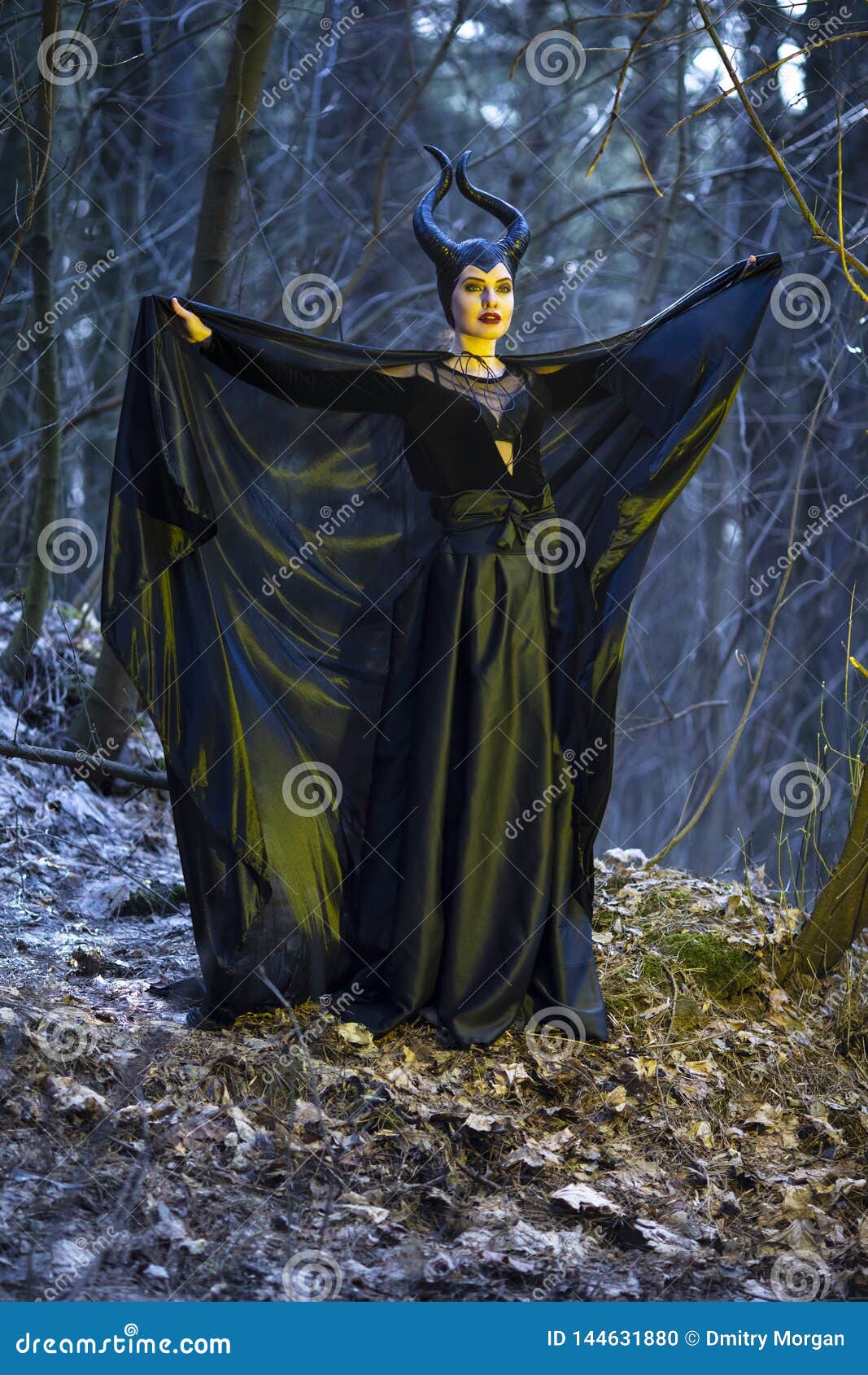 Costume Drama Play. Mysterious and Magical Maleficent Woman with ...