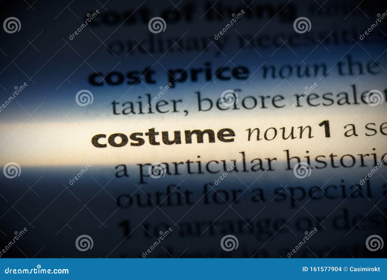 Costume stock photo. Image of word, page, close, highlight 161577904
