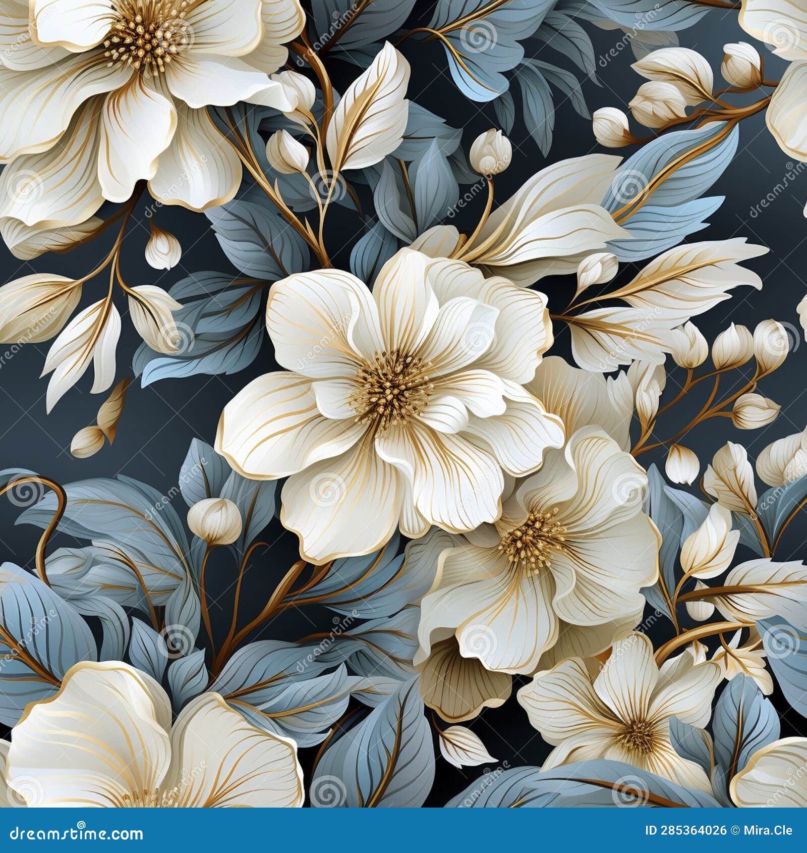 Cottacore Style Flowers Seamless Pattern, Created with Generative AI ...