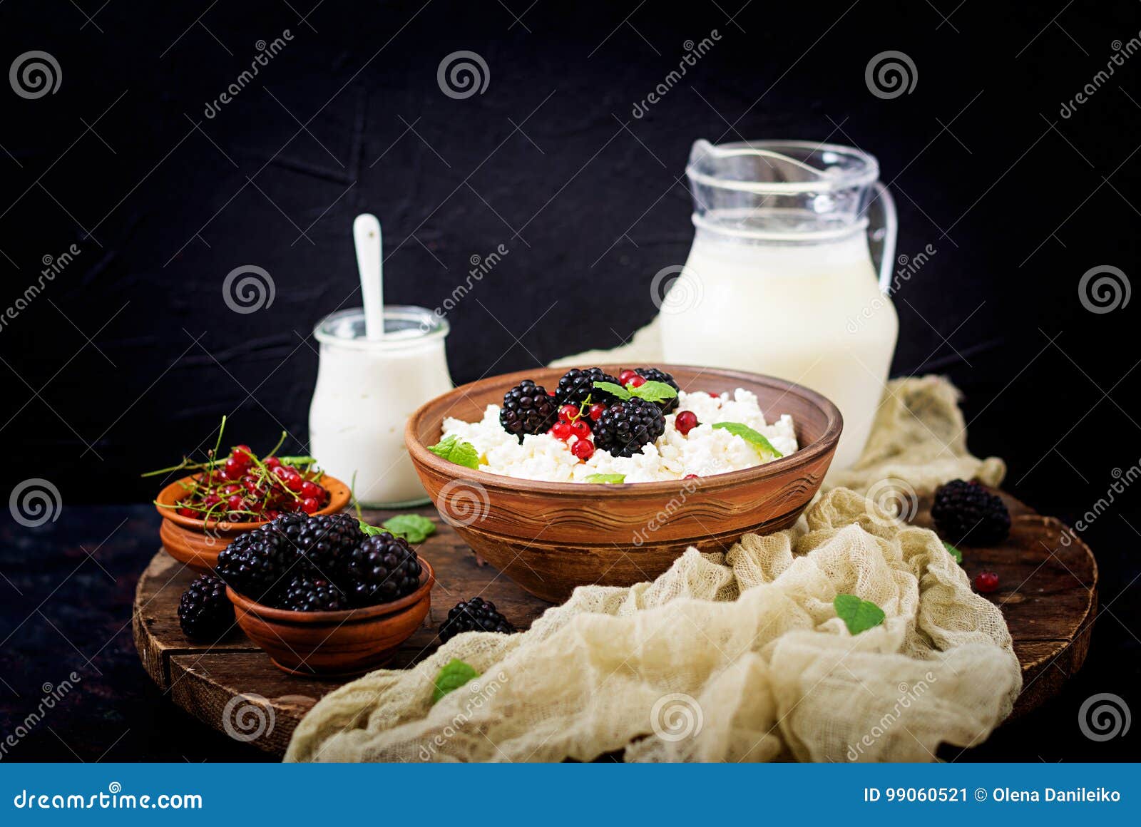 Cottage Cheese with Blackberries Stock Image Image of meal, calcium 99060521