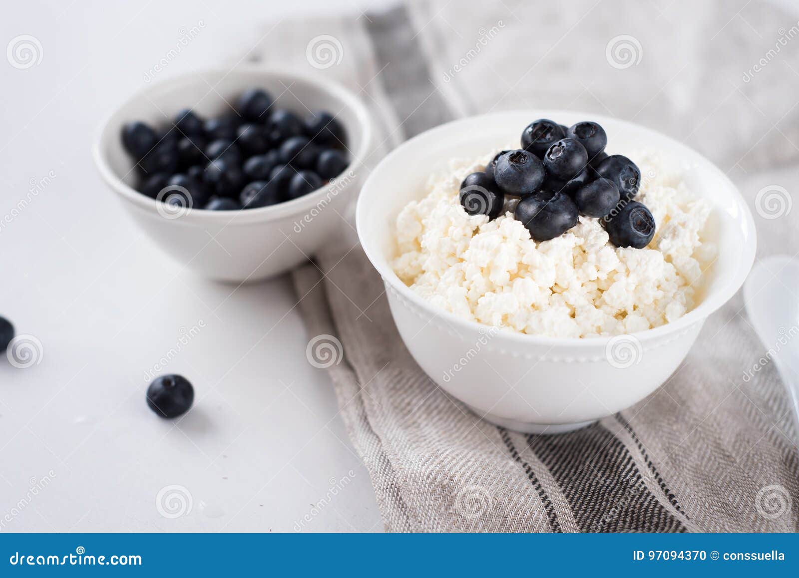 Cottage Cheese with Blueberries on Wood Stock Photo Image of cottage