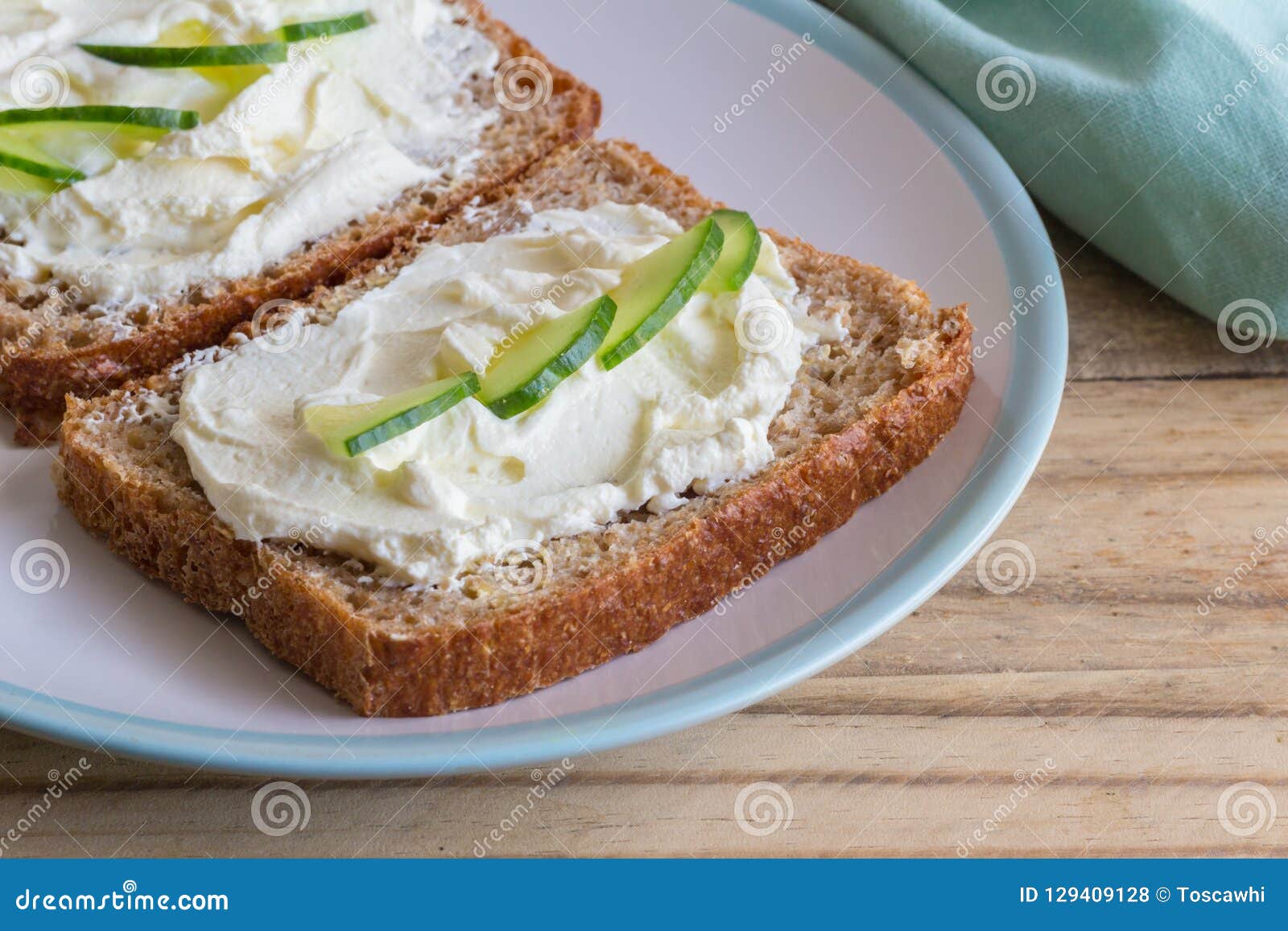 Cottage Cheese Bread Slices Of Whole Wheat Bread With Creamed