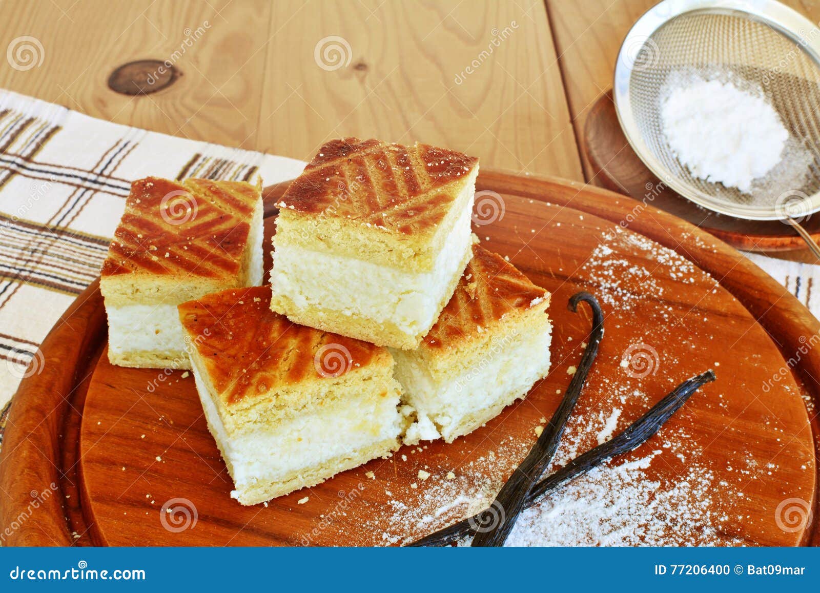 Cottage Cheese Cake Bars Dessert Stock Photo Image of cake, cheese