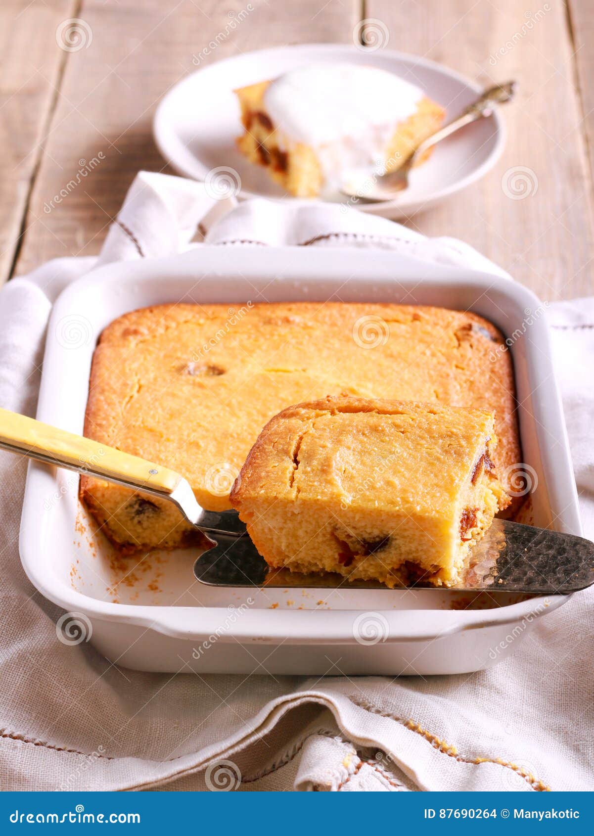 Cottage Cheese Cake Pudding with Fruits Stock Photo Image of baked, cottage 87690264