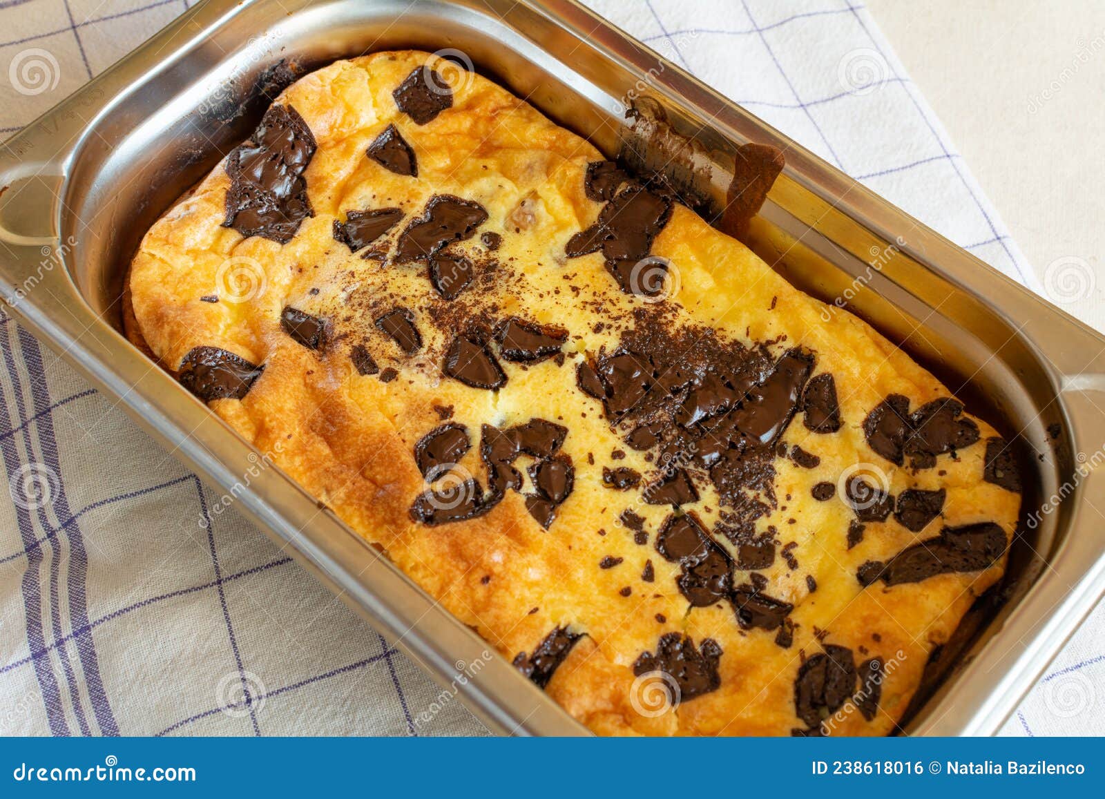 Cottage Cheese Casserole. Baked Cottage Cheese with Chocolate Stock