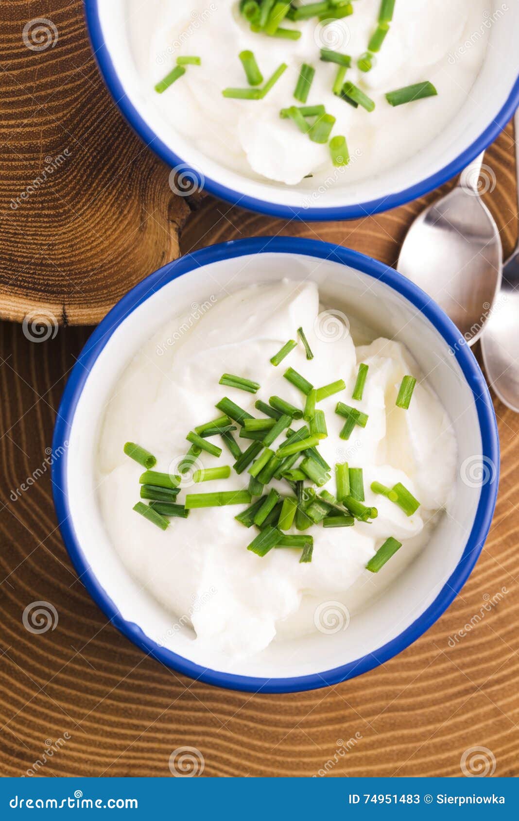 Cottage cheese with chives stock image. Image of glass 74951483