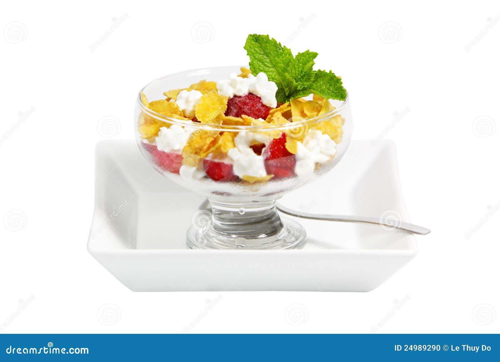 Cottage Cheese Fruit Bowl stock photo. Image of cottage 24989290
