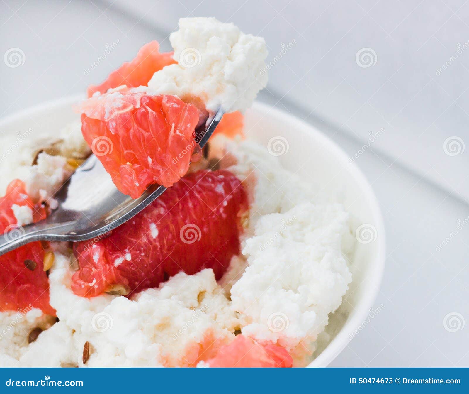 Cottage Cheese with Grapefruit Stock Image - Image of syrup, grapefruit